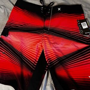 Hurley Red and Black Board Shorts